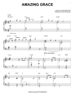 page one of Amazing Grace [Jazz version] (arr. Brent Edstrom) (Piano Solo)