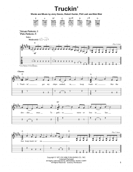 page one of Truckin' (Easy Guitar Tab)