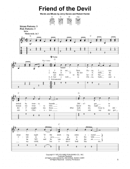 page one of Friend Of The Devil (Easy Guitar Tab)