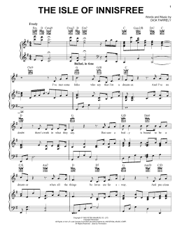 page one of The Isle Of Innisfree (Piano, Vocal & Guitar Chords (Right-Hand Melody))