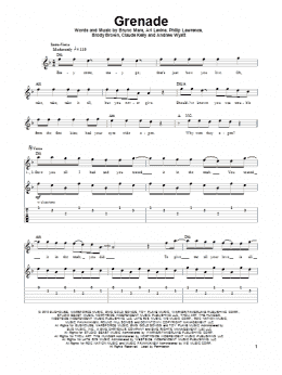 page one of Grenade (Guitar Tab (Single Guitar))