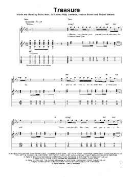 page one of Treasure (Guitar Tab (Single Guitar))