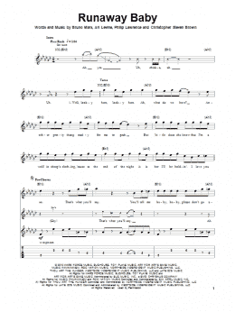 page one of Runaway Baby (Guitar Tab (Single Guitar))