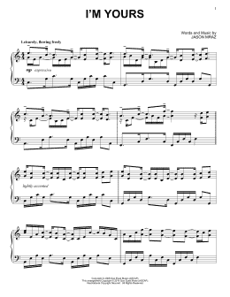 page one of I'm Yours (Piano Solo)