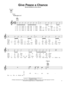 page one of Give Peace A Chance (Ukulele)