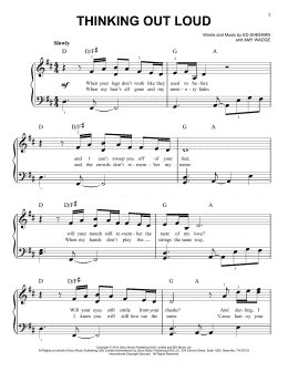 page one of Thinking Out Loud (Easy Piano)