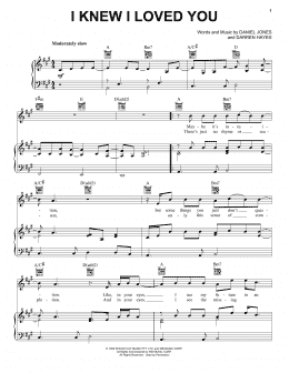 page one of I Knew I Loved You (Piano, Vocal & Guitar Chords (Right-Hand Melody))