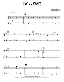 page one of I Will Wait (Piano, Vocal & Guitar Chords (Right-Hand Melody))