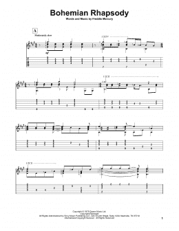 page one of Bohemian Rhapsody (Solo Guitar)