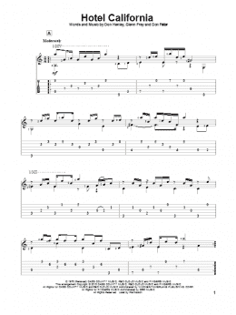 page one of Hotel California (Solo Guitar)