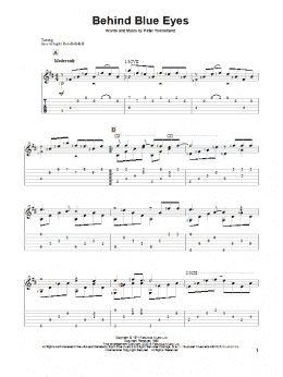 page one of Behind Blue Eyes (Solo Guitar)