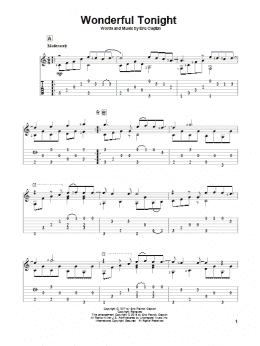 page one of Wonderful Tonight (Solo Guitar)