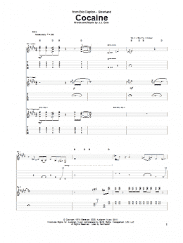 page one of Cocaine (Guitar Tab)