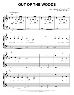 page one of Out Of The Woods (Big Note Piano)