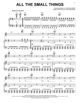 page one of All The Small Things (Piano, Vocal & Guitar Chords (Right-Hand Melody))