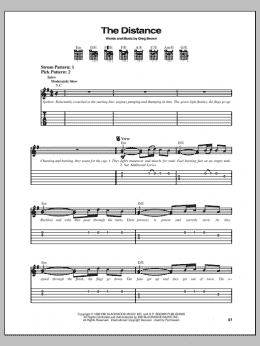 page one of The Distance (Easy Guitar Tab)