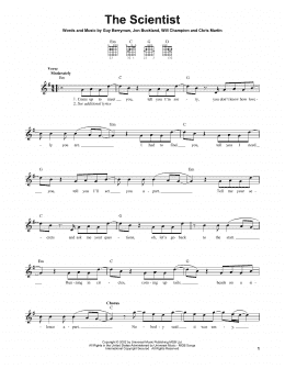 page one of The Scientist (Easy Guitar)