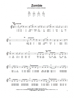 page one of Zombie (Easy Guitar)