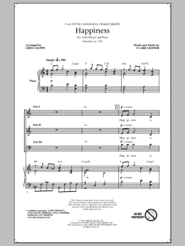 page one of Happiness (3-Part Mixed Choir)