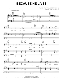 page one of Because He Lives (Piano, Vocal & Guitar Chords (Right-Hand Melody))