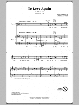 page one of To Love Again (SSA Choir)