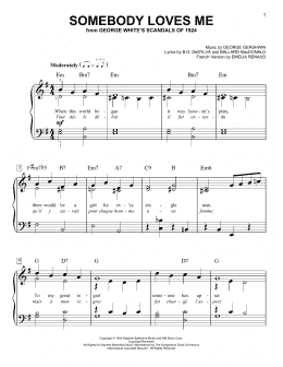 page one of Somebody Loves Me (Easy Piano)