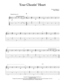 page one of Your Cheatin' Heart (Solo Guitar)