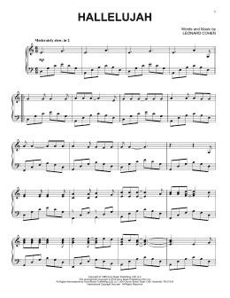 page one of Hallelujah (Piano Solo)