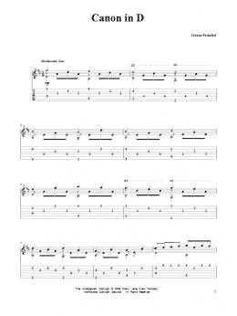 page one of Canon In D (Solo Guitar)