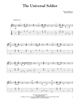 page one of The Universal Soldier (Solo Guitar)