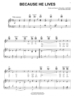 page one of Because He Lives (Piano, Vocal & Guitar Chords (Right-Hand Melody))