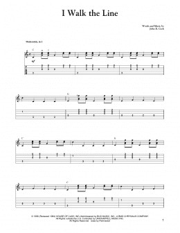 page one of I Walk The Line (Solo Guitar)