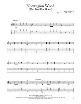 page one of Norwegian Wood (This Bird Has Flown) (Solo Guitar)