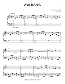 page one of Ave Maria (Very Easy Piano)