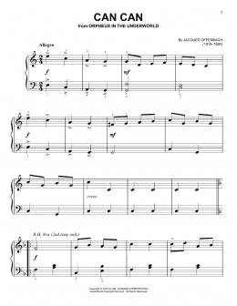 page one of Can Can (Very Easy Piano)