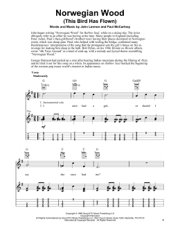 page one of Norwegian Wood (This Bird Has Flown) (Easy Ukulele Tab)