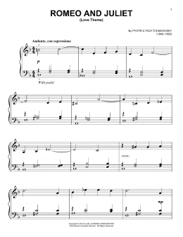 page one of Romeo And Juliet (Love Theme) (Very Easy Piano)