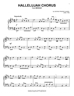 page one of Hallelujah Chorus (Very Easy Piano)