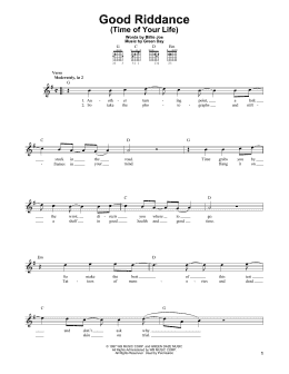 page one of Good Riddance (Time Of Your Life) (Easy Guitar)