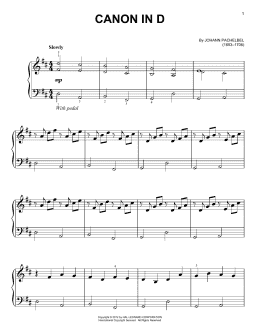 page one of Canon In D (Very Easy Piano)