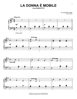 page one of La donna e mobile (Very Easy Piano)