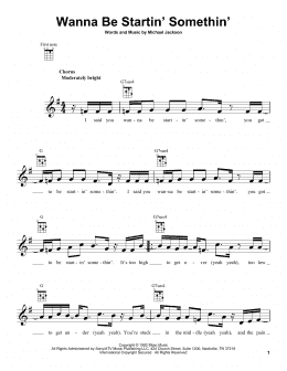 page one of Wanna Be Startin' Somethin' (Ukulele)