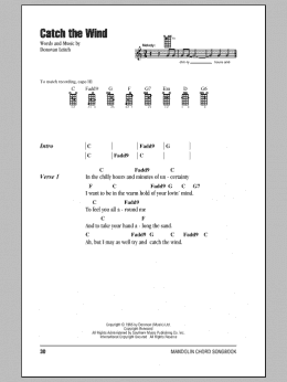 page one of Catch The Wind (Mandolin Chords/Lyrics)