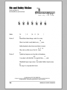 page one of Me And Bobby McGee (Mandolin Chords/Lyrics)