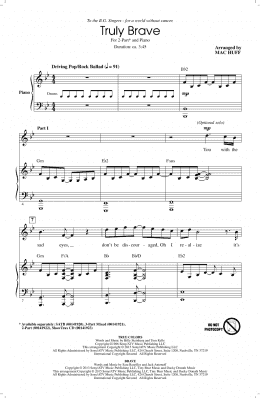 page one of Truly Brave (2-Part Choir)