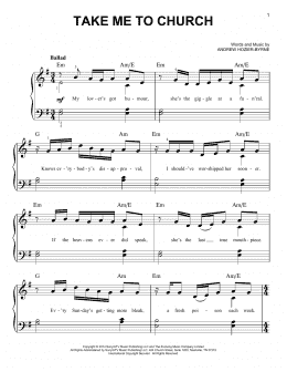 page one of Take Me To Church (Easy Piano)