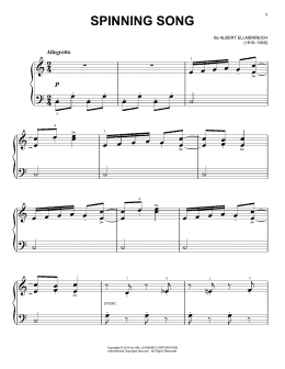 page one of Spinning Song (Very Easy Piano)