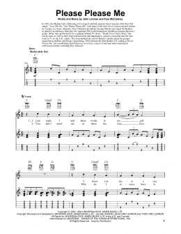 page one of Please Please Me (Easy Ukulele Tab)