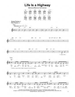 page one of Life Is A Highway (Easy Guitar)