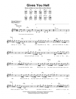 page one of Gives You Hell (Easy Guitar)